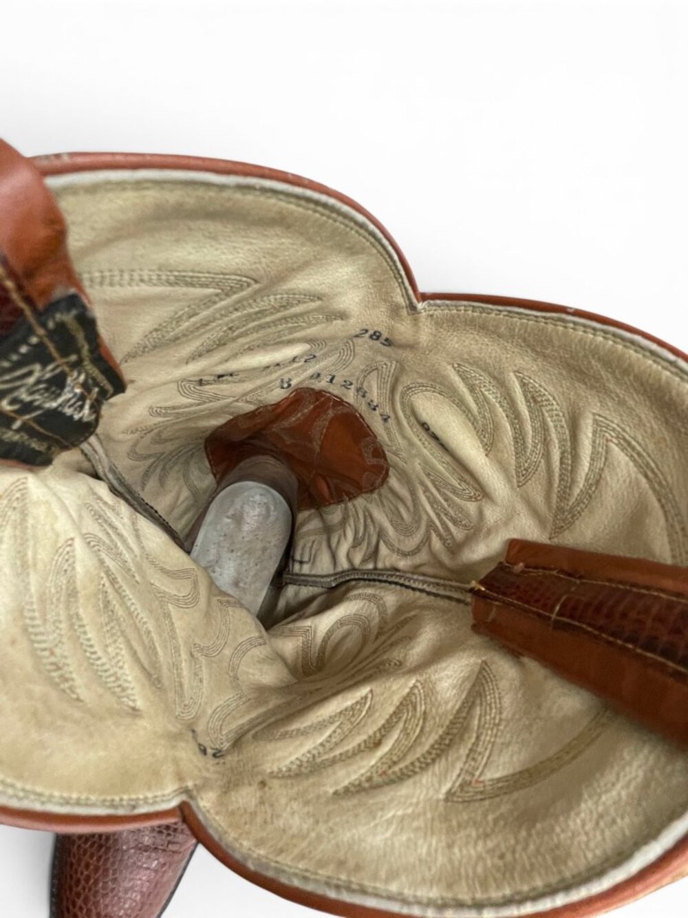 Vintage Larry Mahan Teju Lizard Exotic Leather Western Cowboy Boots Men’s 8.5 B - Picture 9 of 14